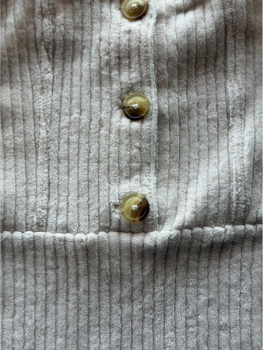 OshKosh B’gosh Girls Size 5 Cream Ribbed Sleeveless Dress Button Front